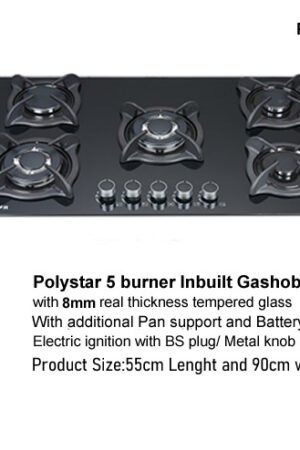 POLYSTAR 7MM 5 Gas Burner Tempered Gas Hub