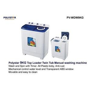 Polystar 10KG Top Loader Twin tube Manual washing Machine