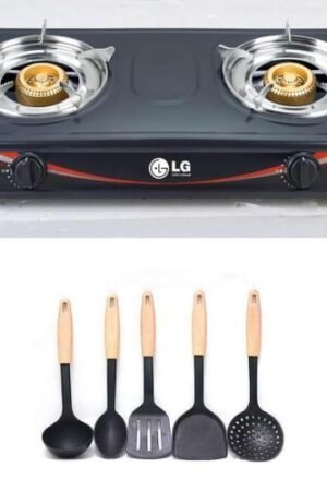 LG Gas Cooker Automatic double burner plus non stick cooking spoon set