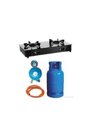 UC 12.5kg Cylinder+Glass Top 2-Burner Gas Cooker+Regulator+Hose