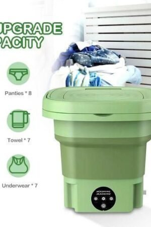 8L Portable Folding Turbine Washing Machine Green